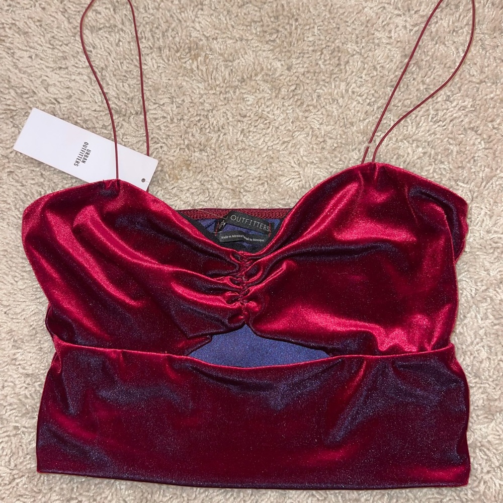 NWT Urban Outfitters Deep Red Velvet Top♥️